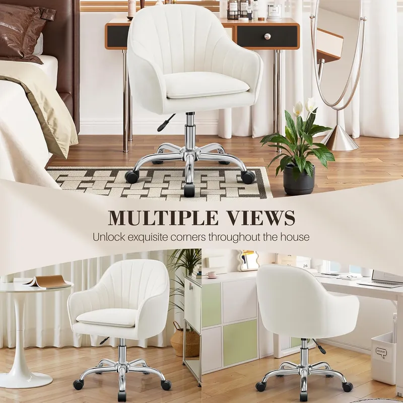 BestEra Adjustable Modern Velvet Makeup Vanity Chairs